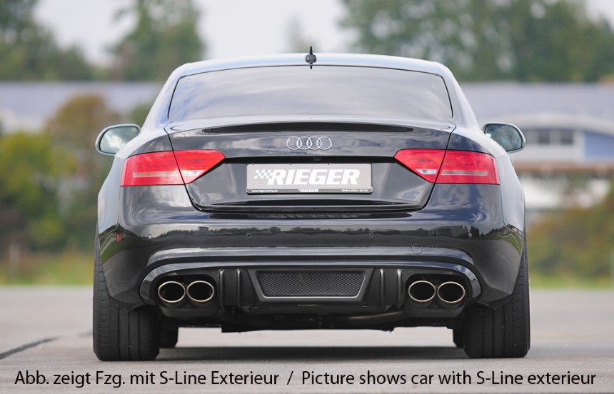 Diffuser passend voor Audi A5 Rieger dubbele uitlaat links + rechts carbon-look