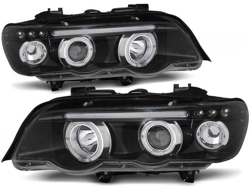 Faros BMW X5 Angel Eyes negro