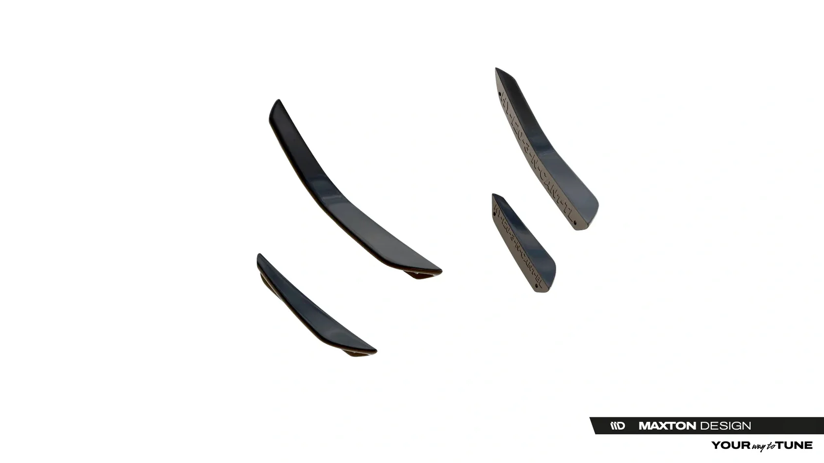 Voorbumper Canards Volkswagen Jetta GLI MK7 Facelift2 Maxton Glans Zwart