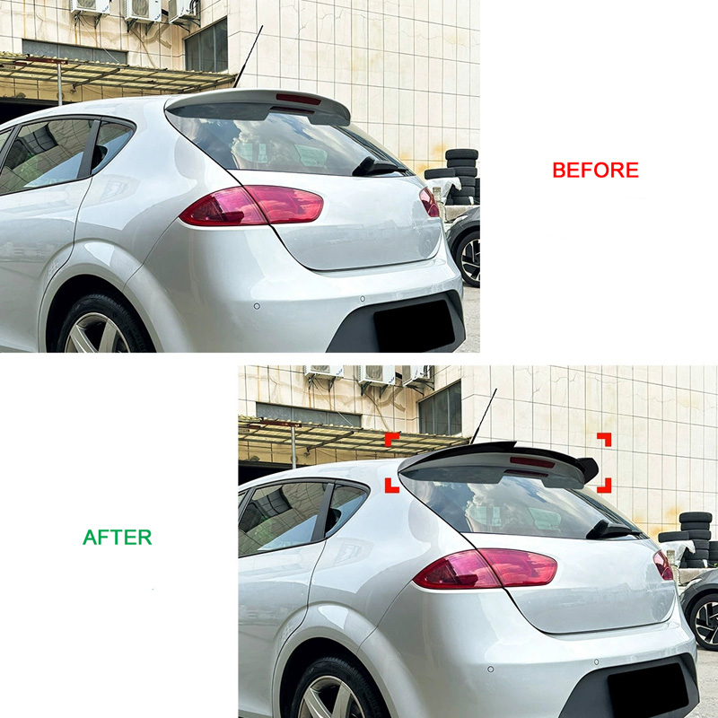 Dakspoiler  Seat Leon 1P 5-deurs Facelift 2009-2012 (ABS Glanzend zwart)