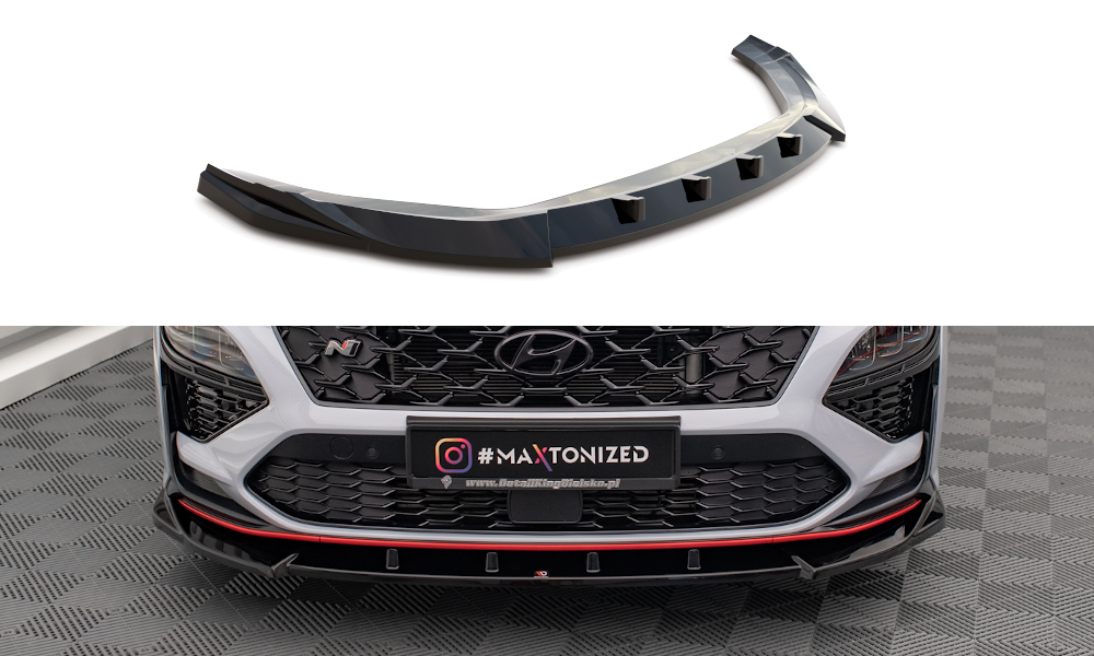 Voorspoiler V.2 Hyundai Kona N Maxton Glans Zwart