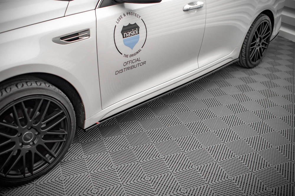 Zijskirts Kia Optima Mk4 Maxton glans zwart