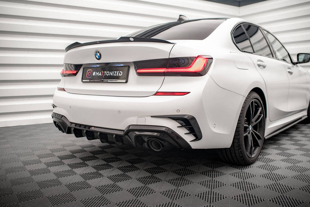 Diffuser BMW 3 Serie M Pakket G20 G21 met Trekhaak Maxton Glans Zwart