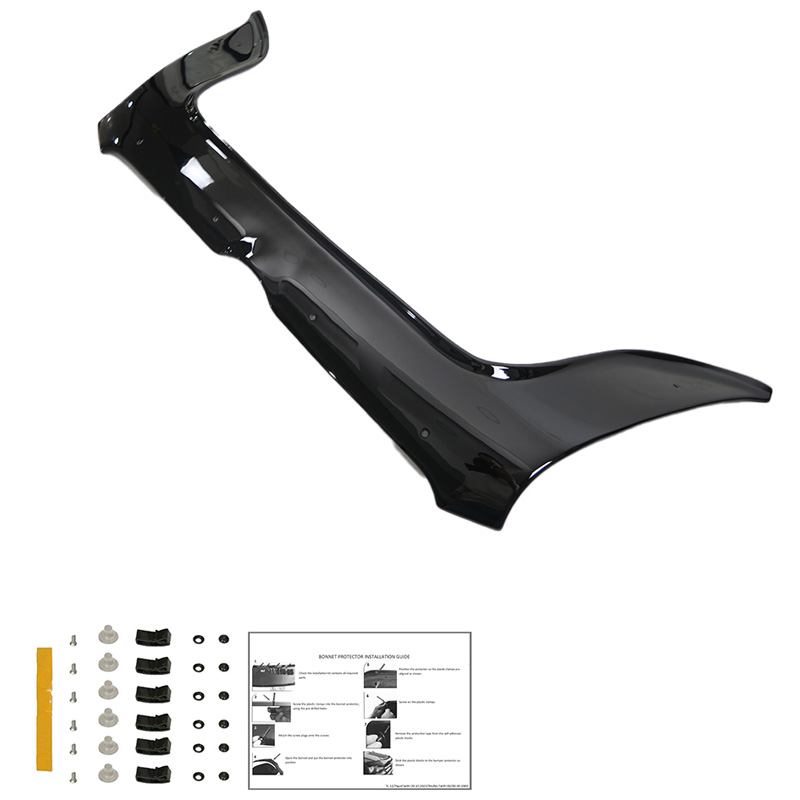 Motorkapbeschermer (steenslagcover)  Fiat Doblo 2e Gen. 2010-2015 - Glanzend zwart