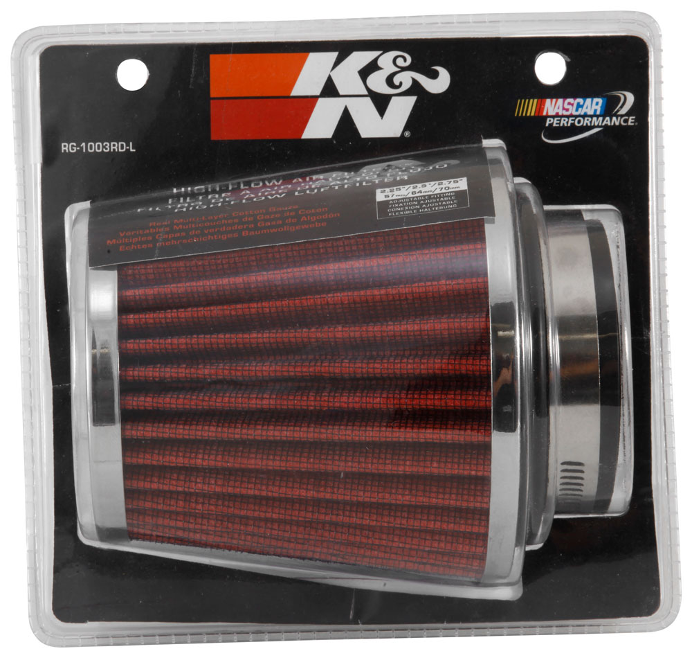 K&N RG-1001RD-L Universele Luchtfilter Cone Rood