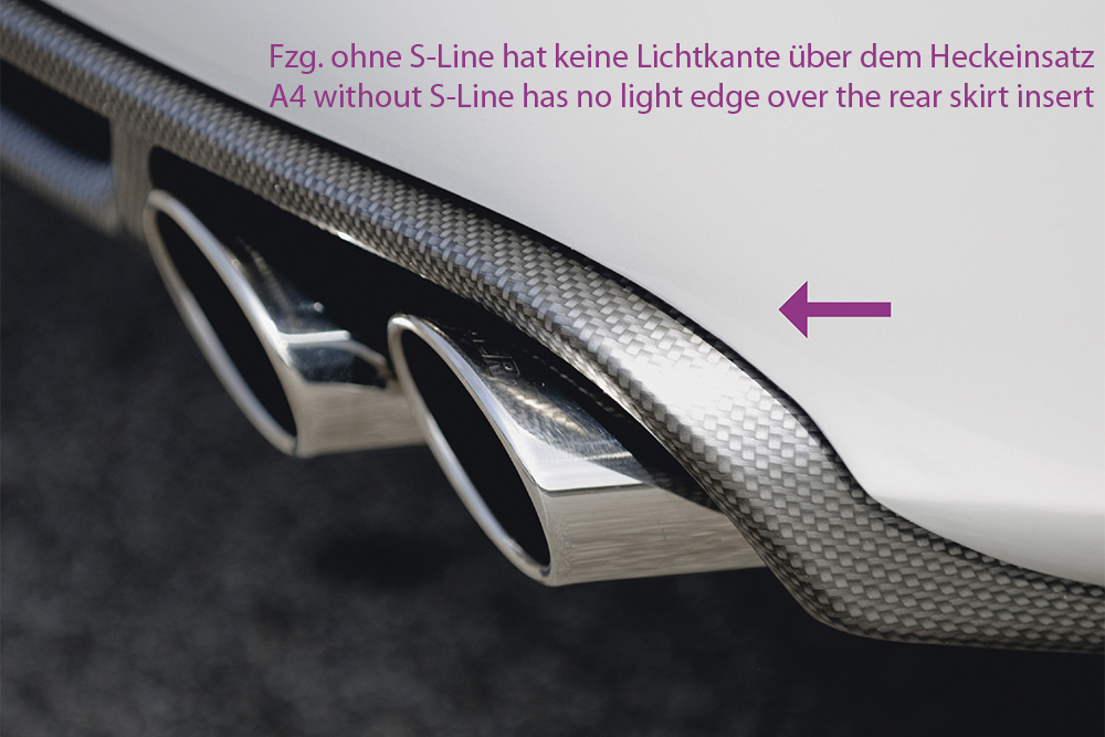 Diffuser Audi A4 B8 S-Line en S4 Rieger