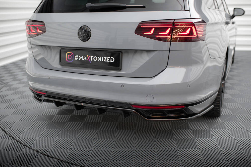 Diffuser Volkswagen Passat R-Line B8 FL Glans Zwart Maxton