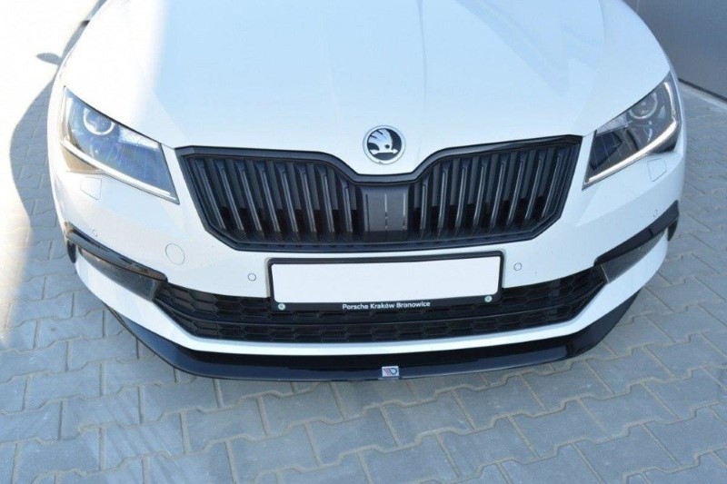 Voorspoiler Skoda Superb 3 Maxton Design glans zwart V.1