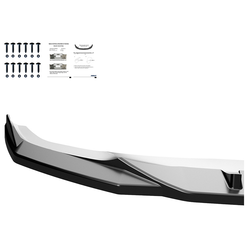 Oneway Voorspoilerlip  Audi Q3 (F3B) S-Line & Q3 Sportback (F3N) S-Line 2019-2025 excl. RSQ3 - Glanzend zwart