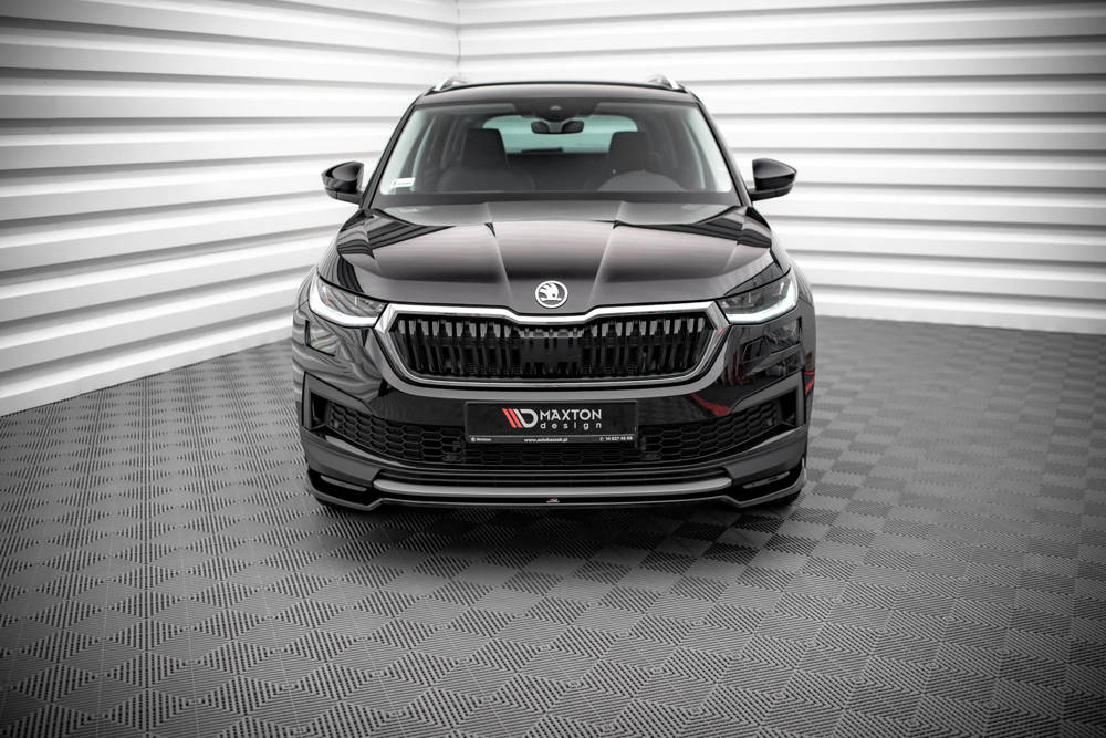 Voorspoiler V.2 Skoda Kodiaq Mk1 Facelift sportline Maxton Design glans zwart