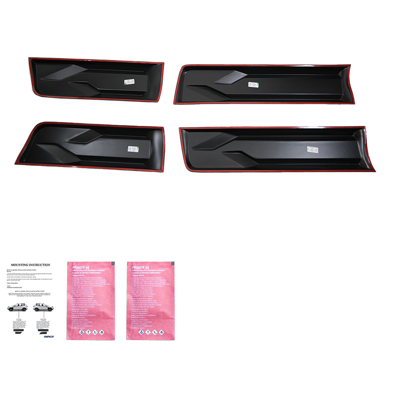 Deurpanelen  Toyota Hilux 8e Gen. 2015- - Matzwart