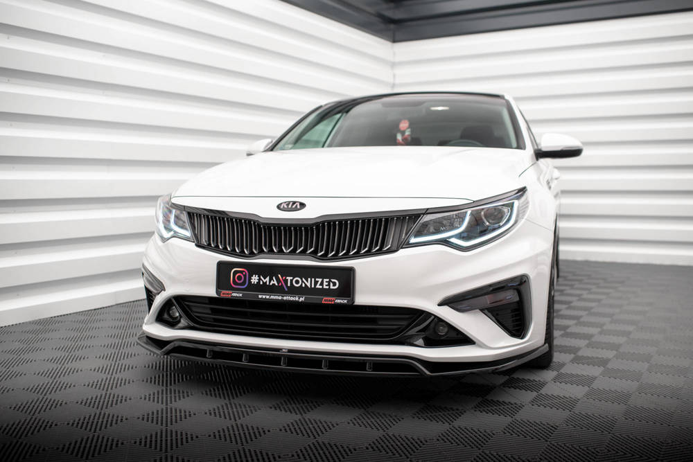 Voorspoiler V.1 Kia Optima Facelift 2018 - 2020 Maxton Glans Zwart