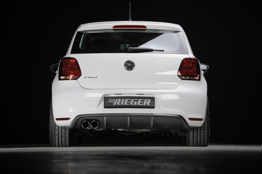 Diffuser VW Polo 6 GTI (6R) Rieger dubbele uitlaat links carbon-look