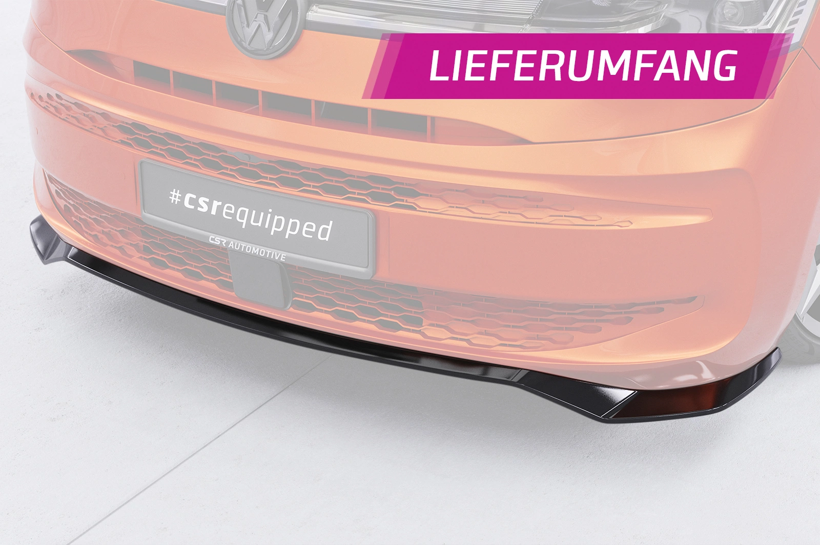 Voorspoiler VW T7 glans zwart