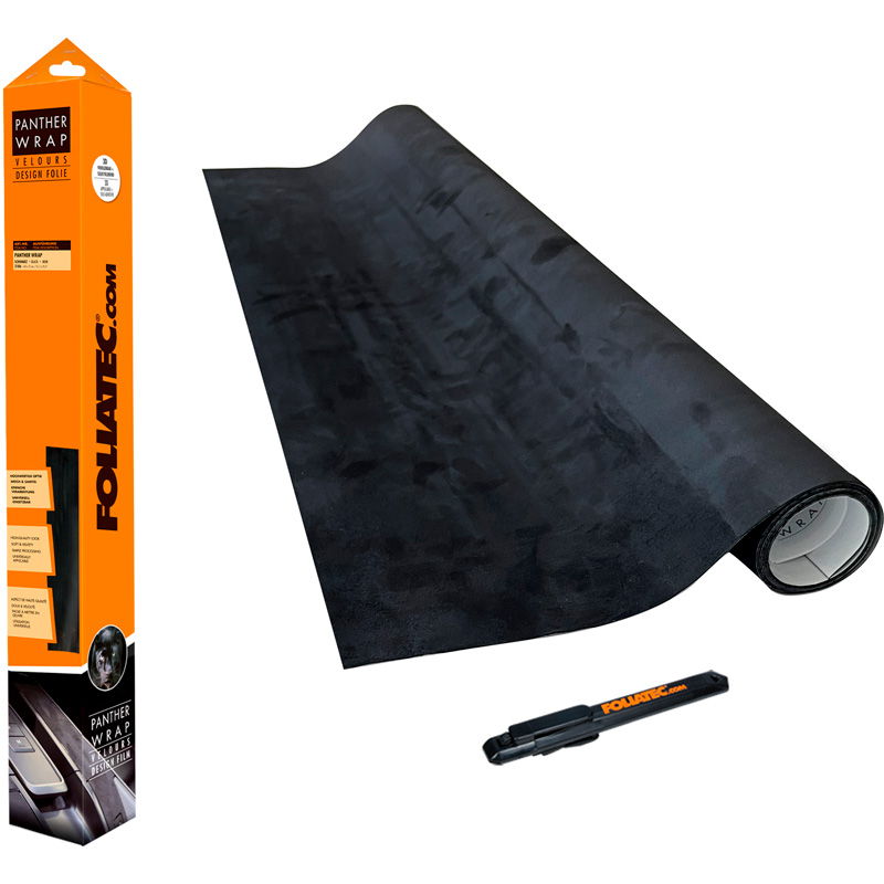 Foliatec Cockpit Designfolie Panther Wrap (Alcantara-Look) - Zwart - 75x140cm