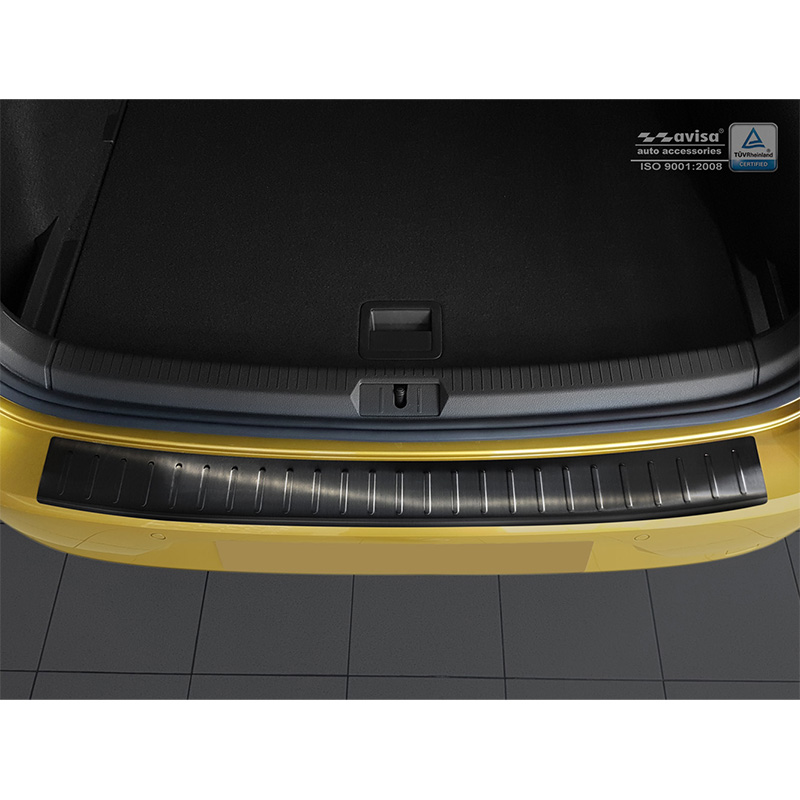 Zwart RVS Achterbumperprotector  Volkswagen Golf VII HB 3/5-deurs 2012-2017 & FL 2017-2019 'Ribs'