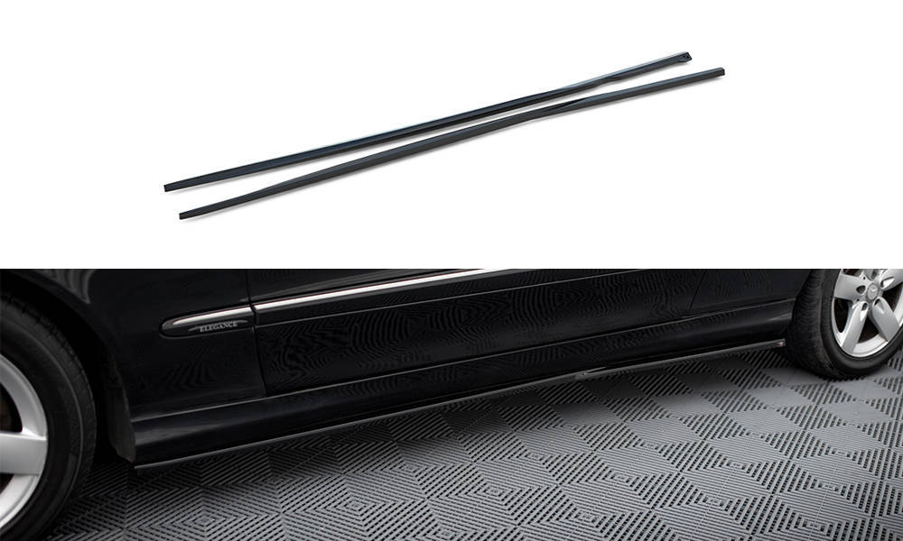 Zijskirts Mercedes-Benz CLK W209 2002 - 2005 Maxton Glans Zwart