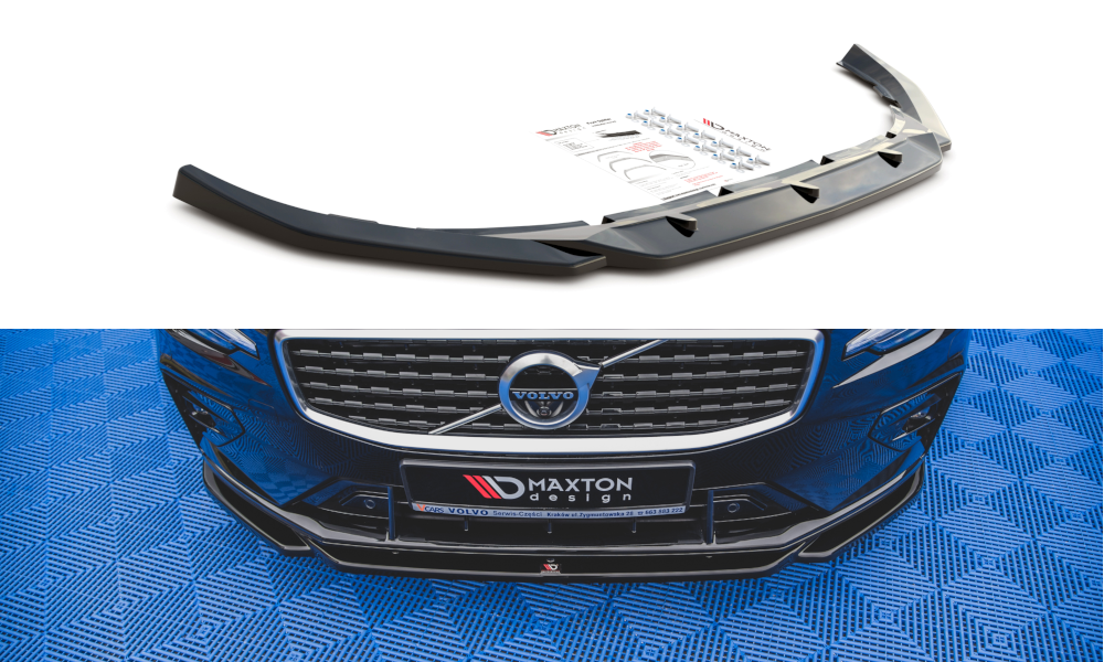 Voorspoiler V.2 Volvo S60/V60 R-Design Mk3 Glans zwart