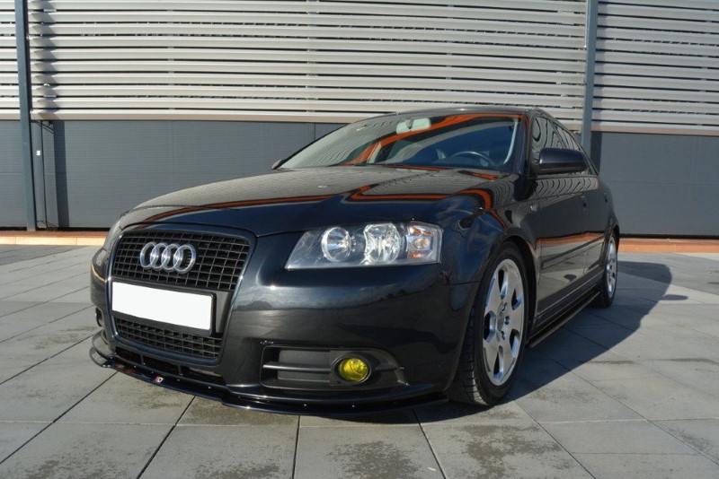 Voorspoiler  Audi A3 8P S-line glanzend zwart