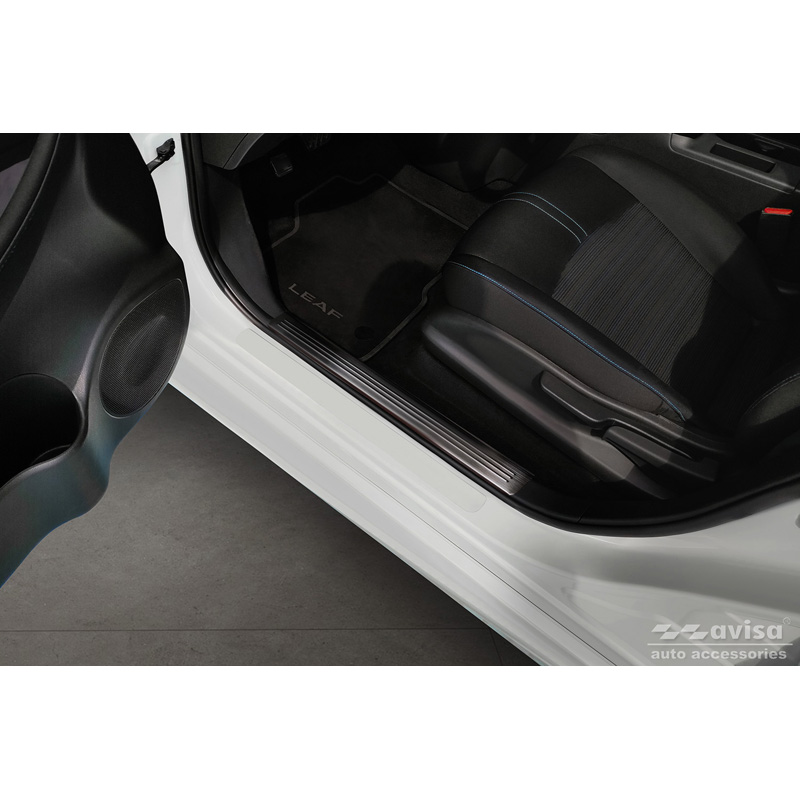 Zwart RVS Instaplijsten  Nissan Leaf II 2017- - 'Lines' - 4-delig