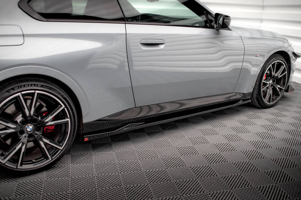 Zijskirts V.2 BMW 2 Serie G42 Coupe M Pakket & M240i Maxton Glans Zwart