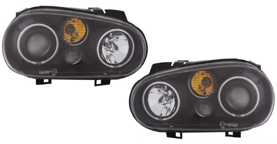 Headlights VW Golf IV Angel Eyes CCFL black