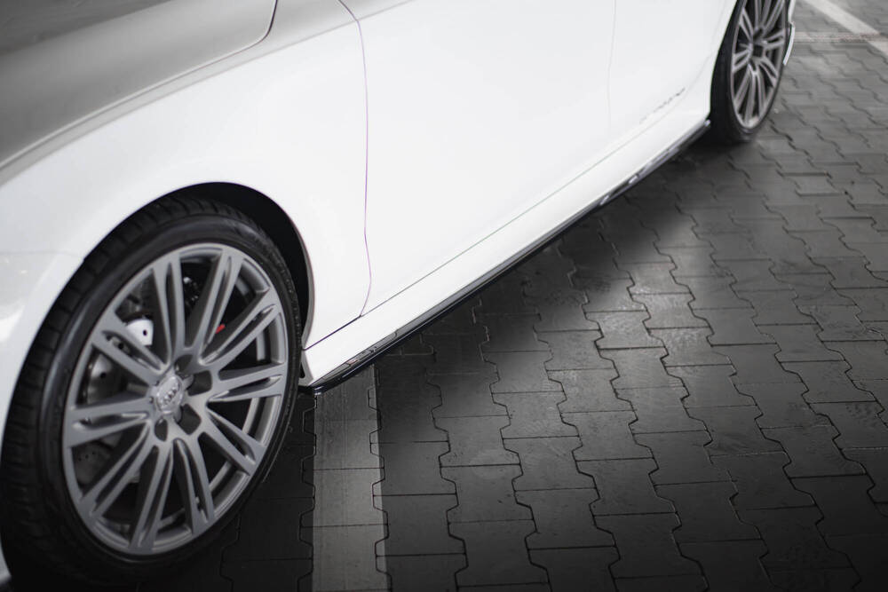 Zijskirts V.2 Audi RS7 C7 FL Maxton Glans Zwart