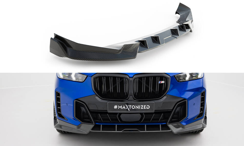Carbon Fiber Voorspoiler BMW X5 M-Pack G05 Facelift Maxton Glanzend zwart