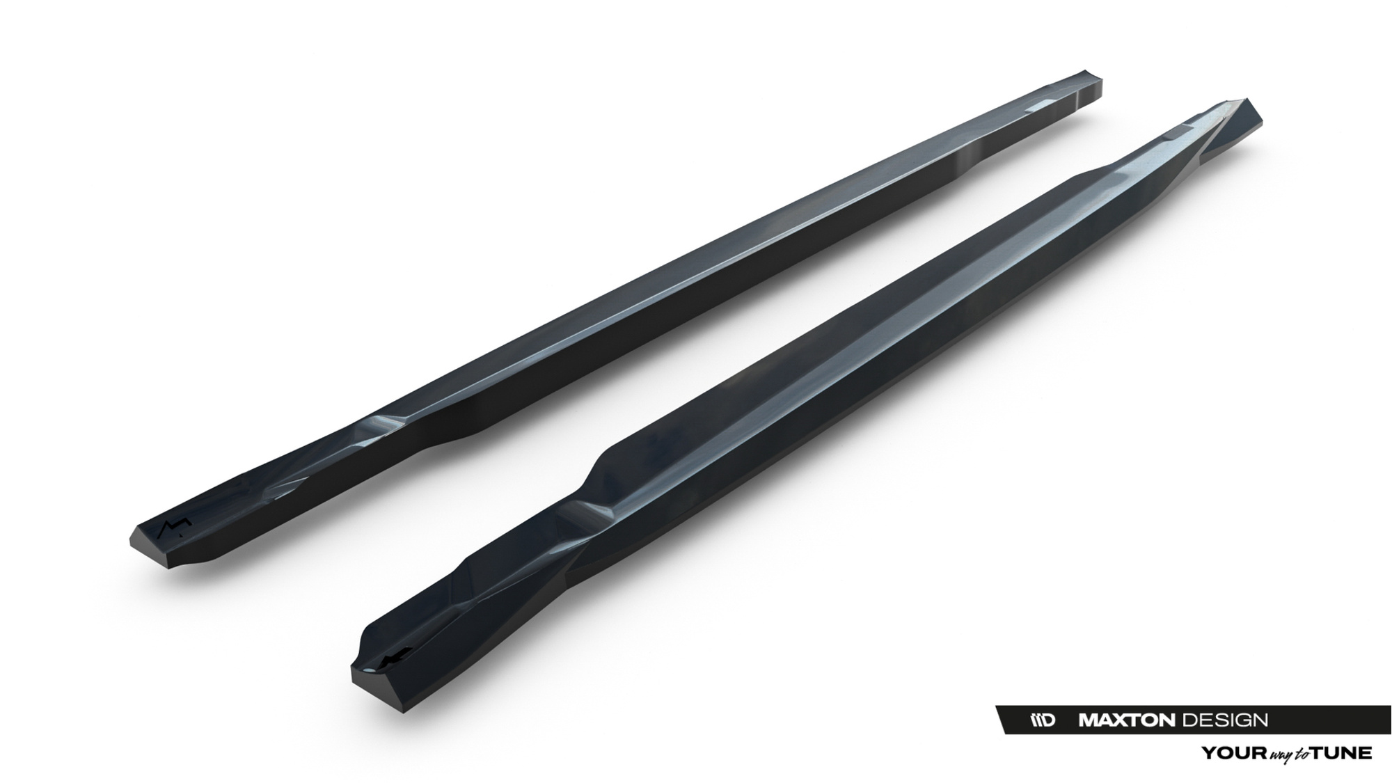 Zijskirts Mercedes C63 AMG W205 S205 Maxton Glans Zwart