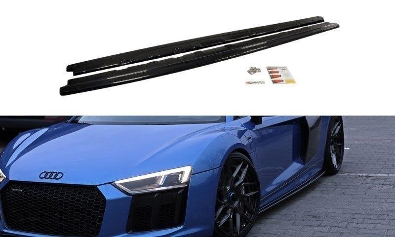 Zijskirts Audi R8 MK2 15-19 Maxton Glans Zwart