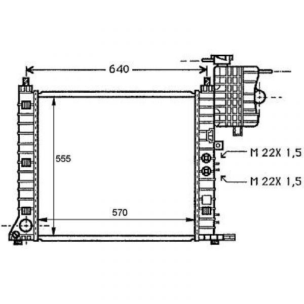 Radiator V-KLASSE/VITO 96->> M+AC/570x555 V200/230/200TD/VITO 2.