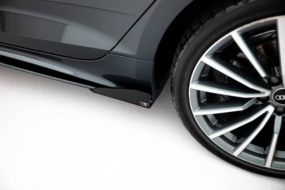 Street Pro Zijskirts + Flaps Audi A5 Sportback F5 Facelift Maxton Glanzend zwart