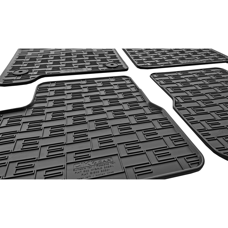 CIKCAR Rubber matten  Fiat 500 Hybrid 2026- (4-delig + montagesysteem)