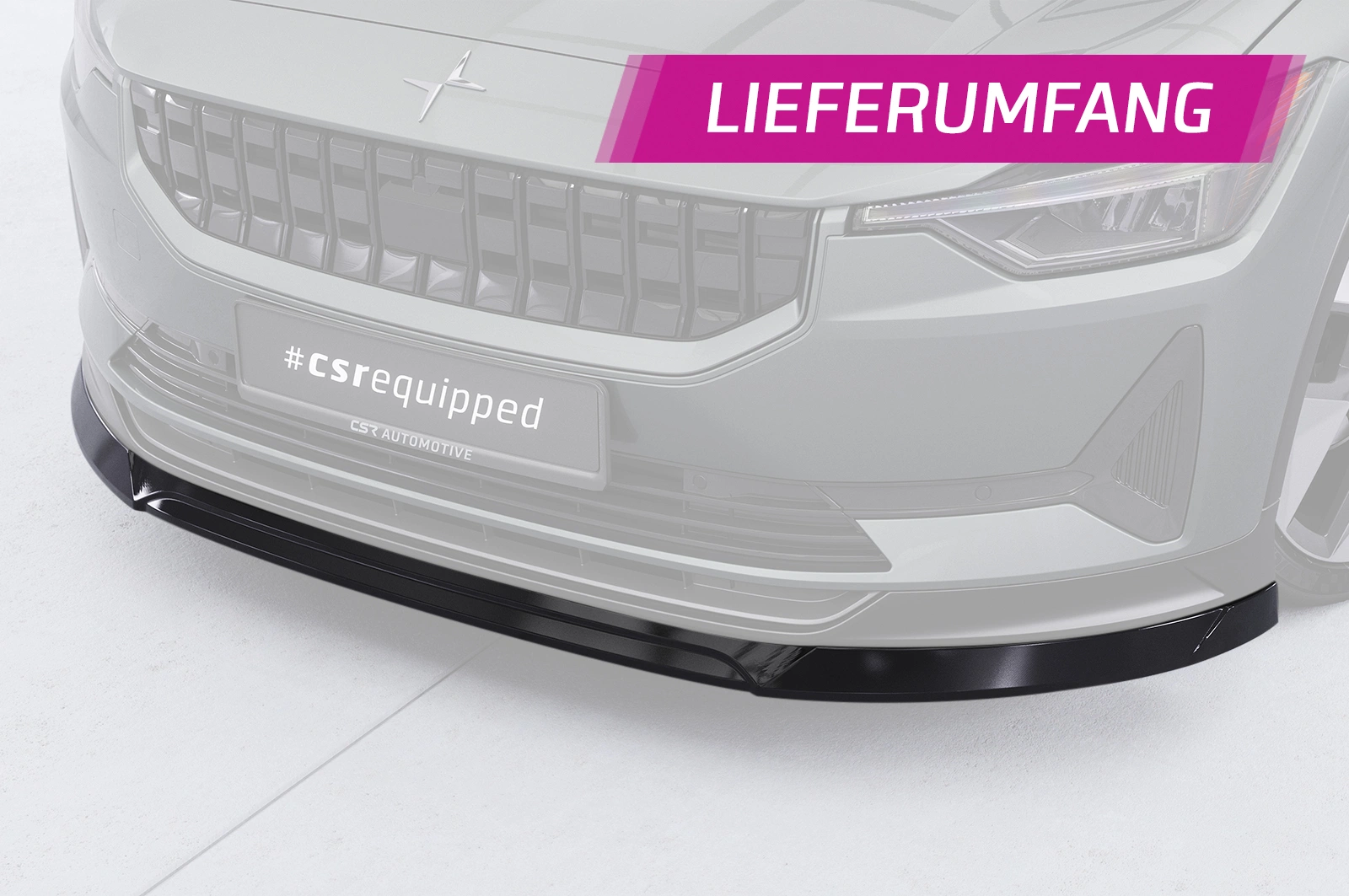 Voorspoiler Polestar 2 glans zwart