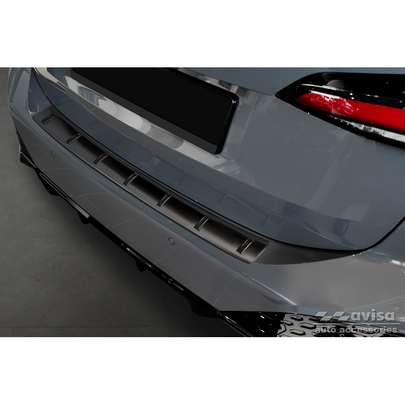 Zwart RVS Achterbumperprotector  BMW 2-Serie (U06) Active Tourer (incl. M-Pakket) 2021- 'STRONG EDITION'