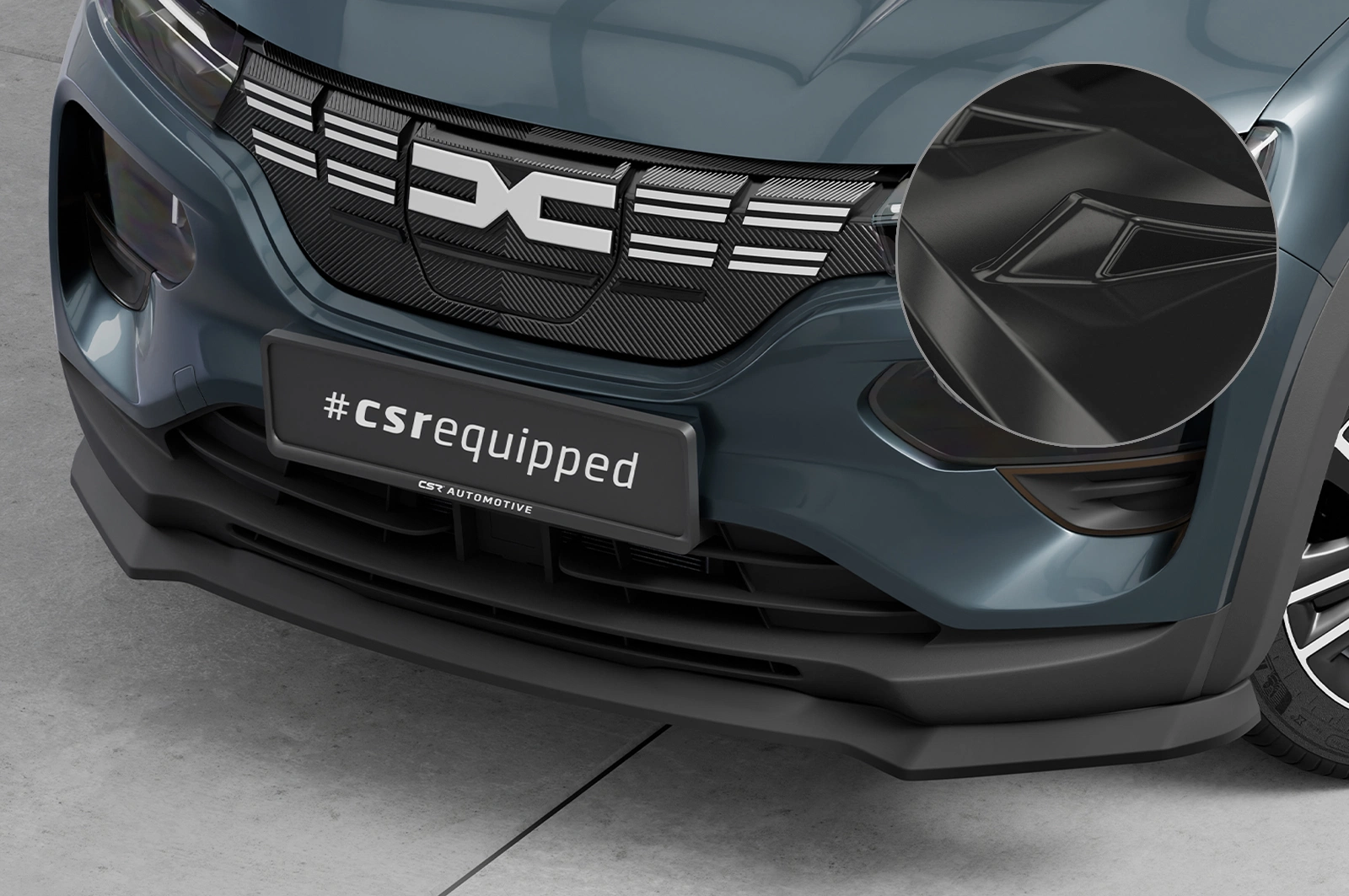 Voorspoiler Dacia Spring Electric Glans Zwart 2020– CSR