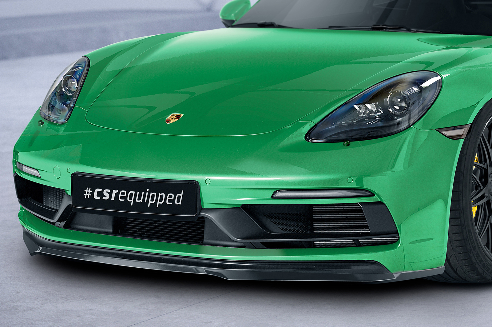Voorspoiler Porsche 718 Cayman/Boxster GTS 4.0 (982) CSR glans Zwart