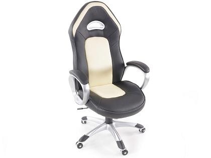 Bureau stoel kunstleer Zwart/Beige