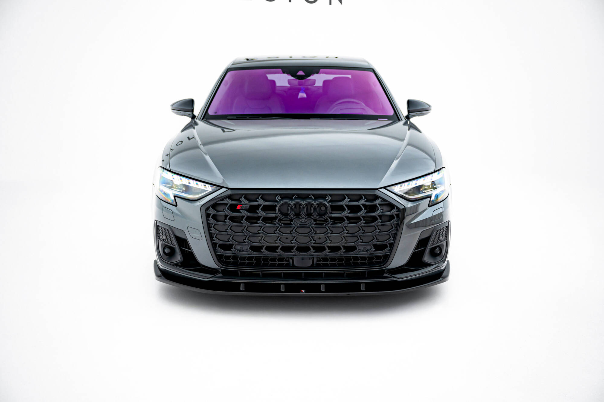 Voorspoiler V.1 Audi S8 / A8 S-Line D5 Facelift Maxton Glanzend zwart