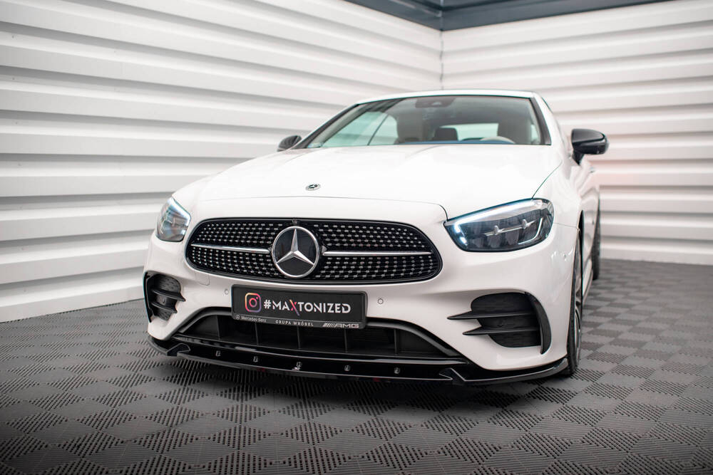 Voorspoiler V.2 Mercedes E Klasse AMG Pakket W213 / C238 Maxton Glans Zwart
