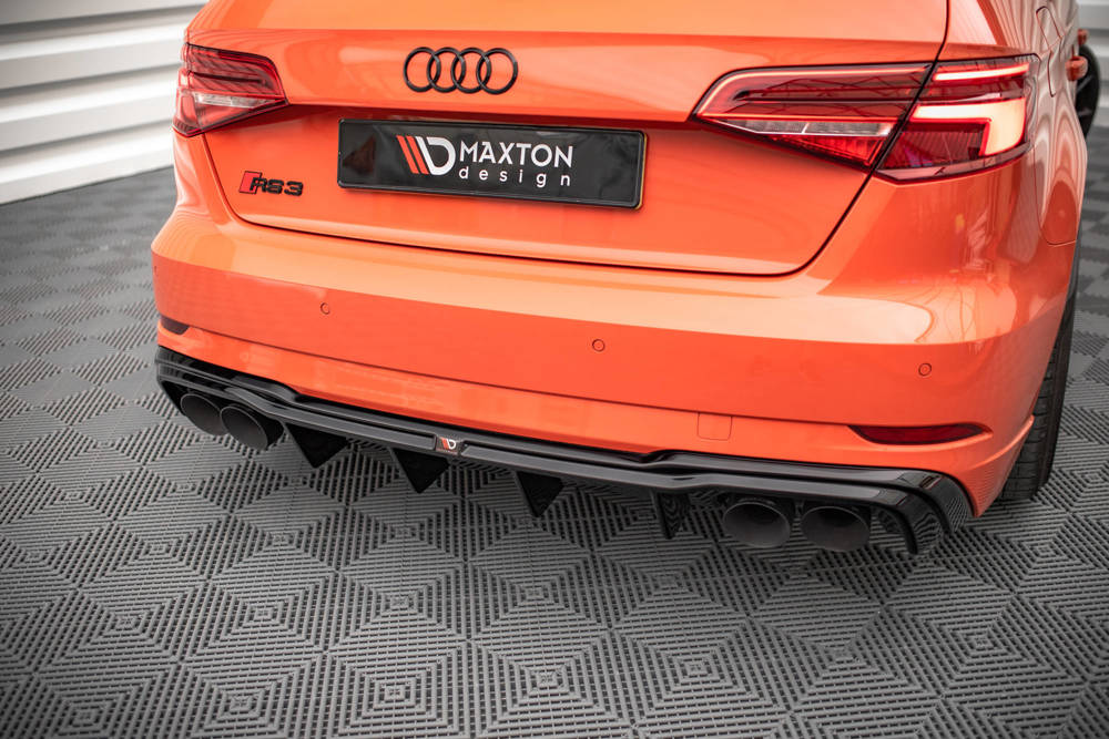 Diffuser Audi RS3 8V Sportback FL Maxton Glans Zwart met Milltek Uitlaat Chroom