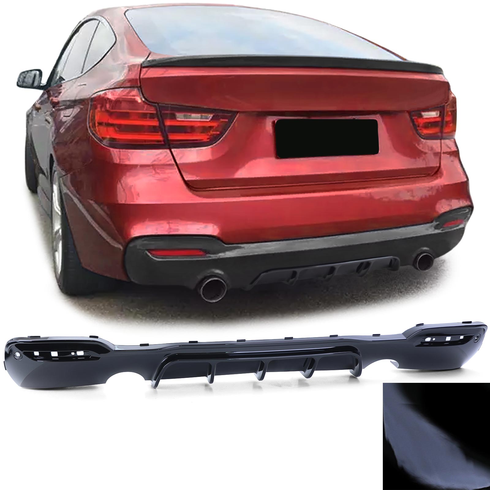 Diffuser BMW 3 Serie GT F34 Glans Zwart
