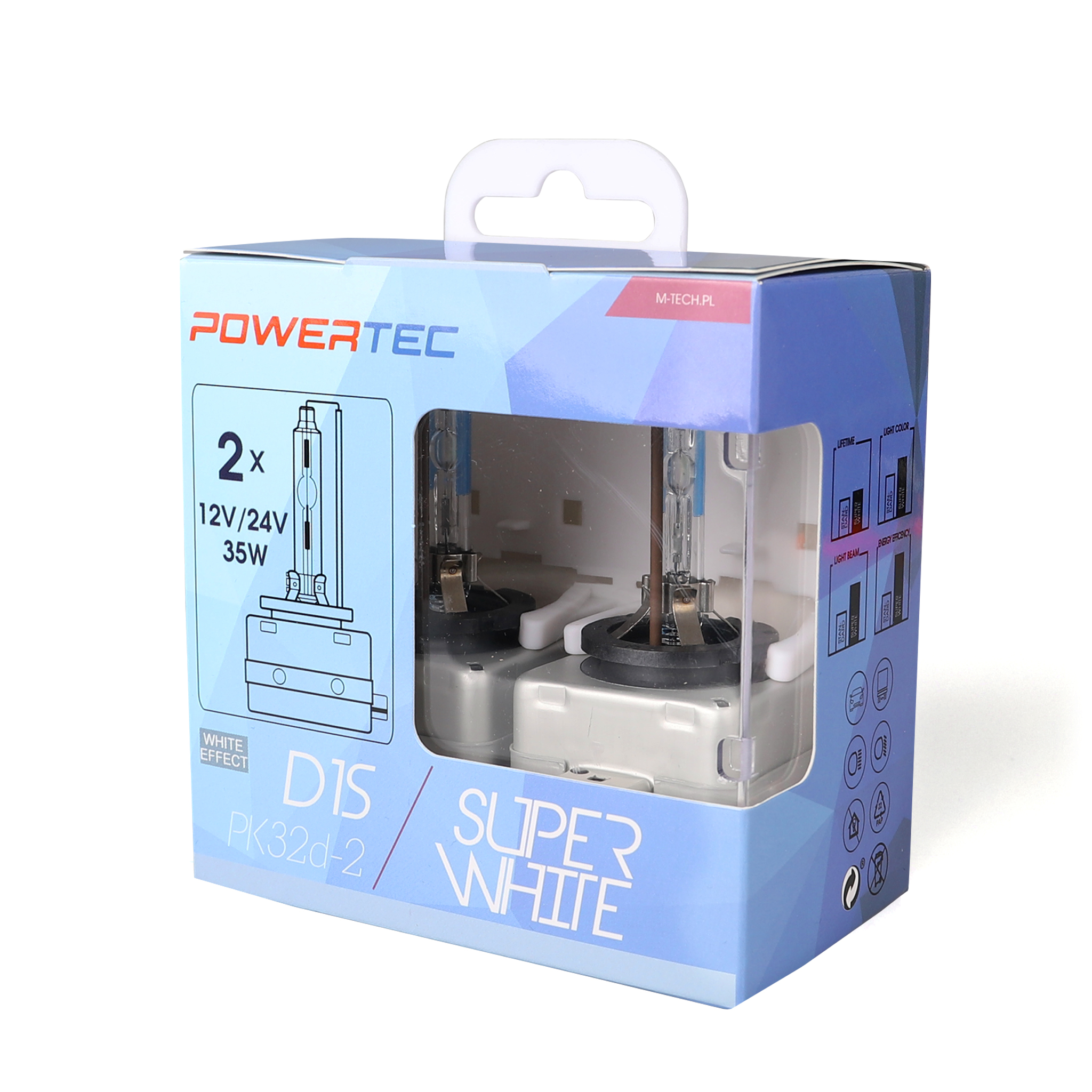 Powertec SuperWhite D1S DUO M-tech Xenon Bulbs