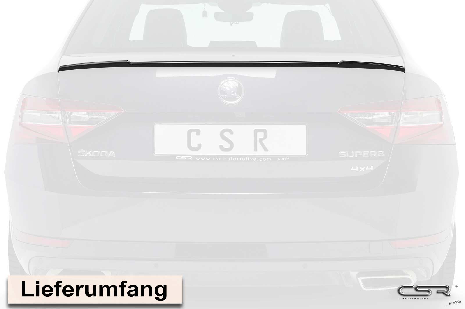 Achterspoiler Skoda Superb III (Typ 3V) Glans Zwart – CSR Automotive – vanaf 03/2015