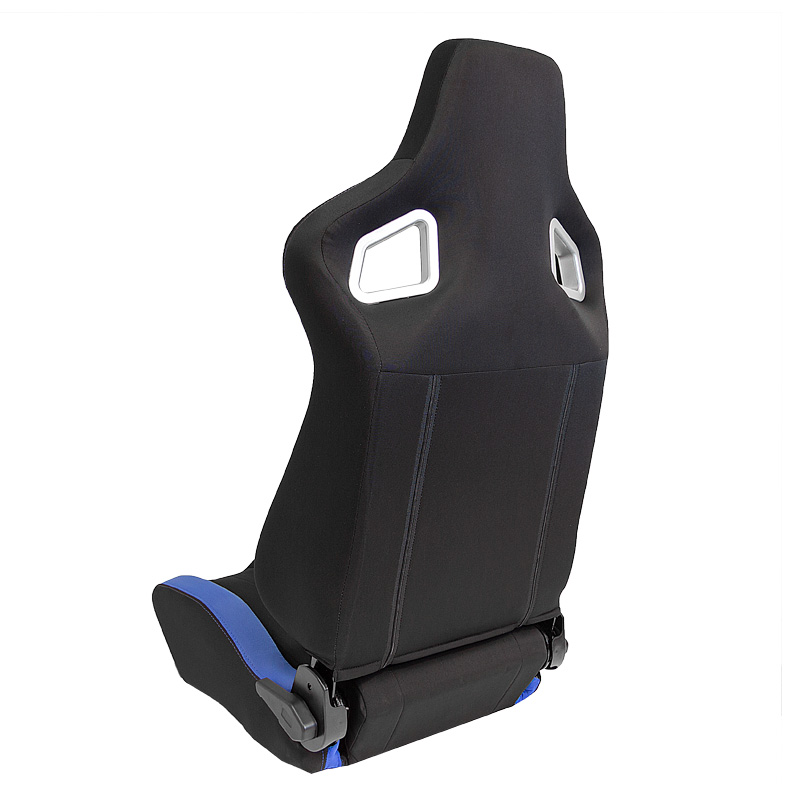 Sportstoel 'RS6-II' - Zwart/Blauw Stof - Dubbelzijdig verstelbare rugleuning - incl. sledes