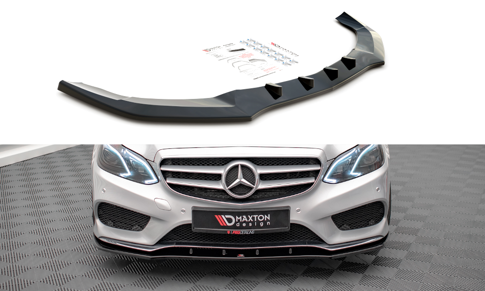 Voorspoiler V.1 Mercedes E-Klasse W212 AMG Pakket Maxton Glans Zwart