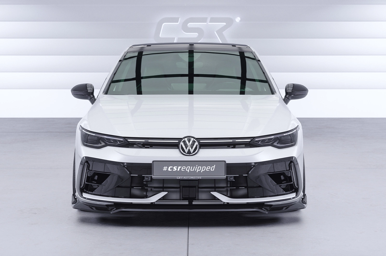 Voorspoiler VW Golf 8 R glans zwart