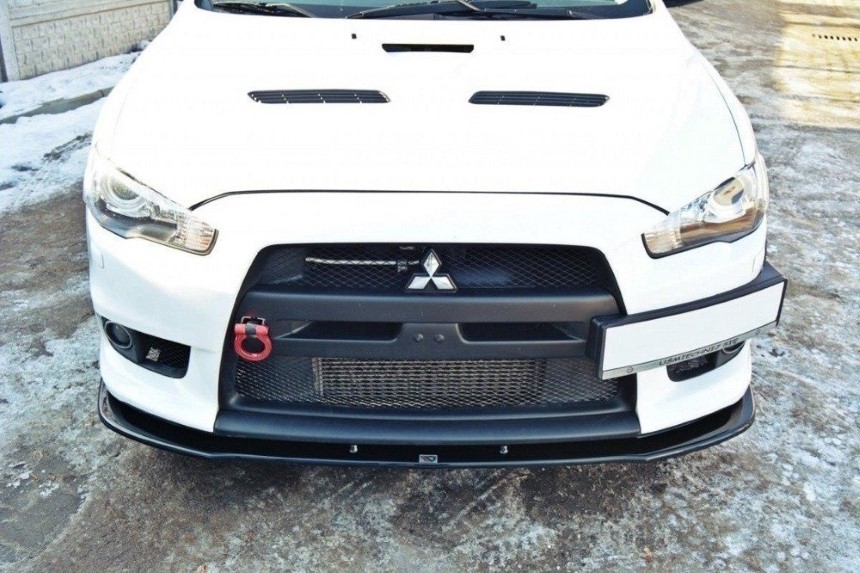 Voorspoiler Mitsubishi Lancer Evo X Maxton Design V.1 glans zwart