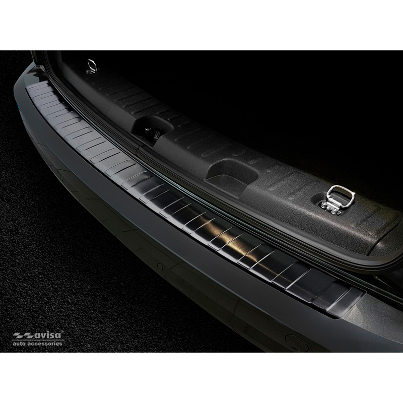 Zwart RVS Achterbumperprotector  Volkswagen Caddy 2004-2015 & FL 2015-2020 'Ribs'