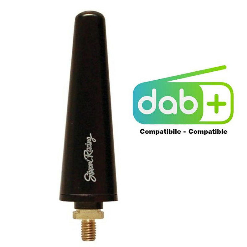 Simoni Racing Aluminium 'Real' Antenne Special M6 - Zwart - Lengte 6cm -  Alfa/Fiat/Lancia